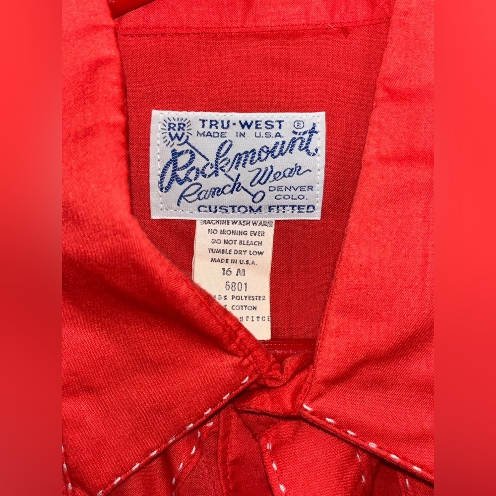 Vintage Rockmount PearlSnap Shirts Large Relaxed Fit Ranch Wear 16M - Picture 8 of 9